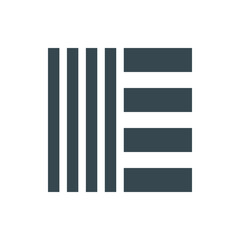 Poster - Illustration of a graphic design featuring vertical and horizontal bars in a geometric arrangement style