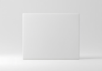 Poster - White blank minimalist square block against simple background for product placement, mockups, clean design, 3D render