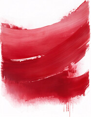 Poster - Bold, vibrant red brush strokes with textured layers and subtle drips create an expressive abstract composition on a clean white background. Generative AI.