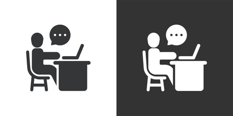 Wall Mural - school from home icon. solid glyph series icon