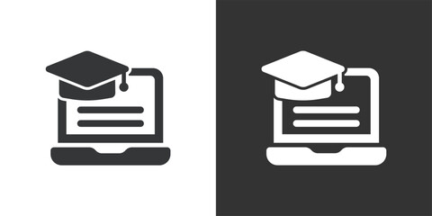 Wall Mural - e-learning icon. solid glyph series icon