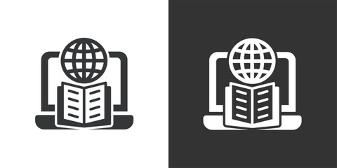 Wall Mural - e-learning icon. solid glyph series icon
