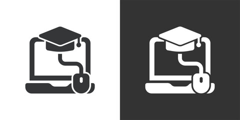 Wall Mural - e-learning icon. solid glyph series icon