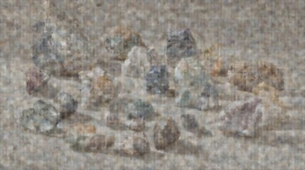 Poster - A diverse collection of rare minerals and gemstones showcasing unique colors and formations found in natureâ€™s treasures