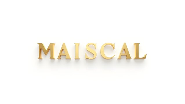 The word Maiscal is written in gold letters on a white background