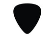 © CreativeDesign - Guitar pick silhouette. This image shows a dark outline of a classic guitar pick, representing musical elements, instrumental accessories, and sound production. Vector clipart illustration design.