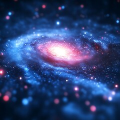 Wall Mural - spiral galaxy in deep space. vast cosmic nebula with swirling arms, glowing center, and scattered st
