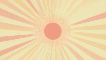 Poster - vibrant retro sunburst design with soft warm colors and central oval shape for artistic inspiration 