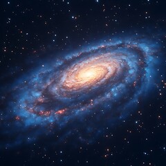 Wall Mural - spiral galaxy in deep space, vibrant colors and detailed structure