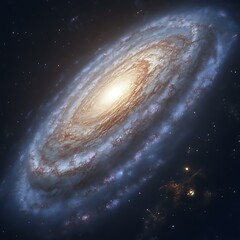 Wall Mural - spiral galaxy, swirling cosmic dust and light. detailed view of stellar formations