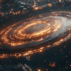Wall Mural - spiral galaxy swirling with incandescent light