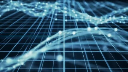 Poster - Abstract Blue Network Data Flow Visualization
