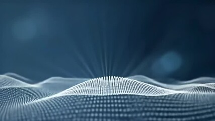 Poster - Abstract Dotted Grid Landscape Animation with Blue Background and Bokeh