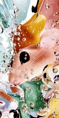 Poster - Submerged Rodent in Pastel Water with Bubbles