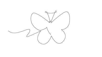 Aufkleber - Animation of a single one line drawing ribbon in the middle of the butterfly. Step by step passed. Like being reborn. New generation. New hope. Zero Discrimination Day. Full length motion