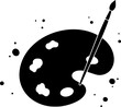 © Ninja in Pajamas - Paint palette with a brush, doodle style icon