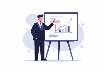 Poster - Professional Business Presentation with Chart Growth and Successful Strategy