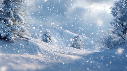 Poster - Beautifu winter snow background