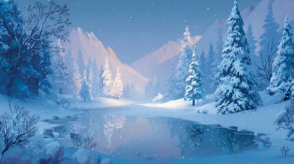 Poster - Beautiful winter holiday background