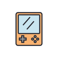 Leinwandbilder - Vintage Portable Gaming Device Illustration on Black Canvas Background