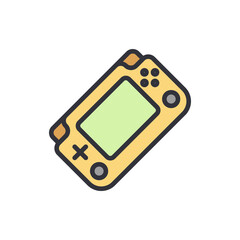 Leinwandbilder - Illustration of a vintage portable game console with light-yellow color design