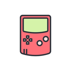 Poster - Retro portable gaming device vector illustration with vintage aesthetics