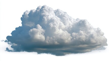 large fluffy cumulus cloud isolated on white background sky art dark grey blue huge airy soft image