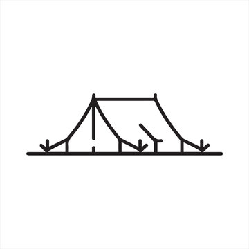 Camping Tent Line Icon Vector Illustration. Icon Design for Logo