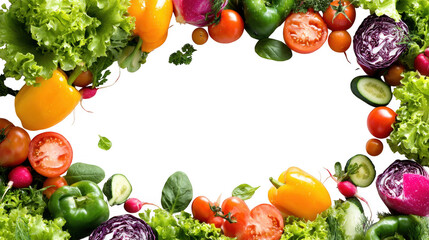  Mixed Fresh Raw Vegetables on Transparent Background