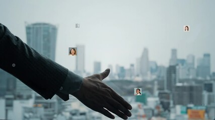 Poster - Group of business people shaking hands and concept of multinational human resources network