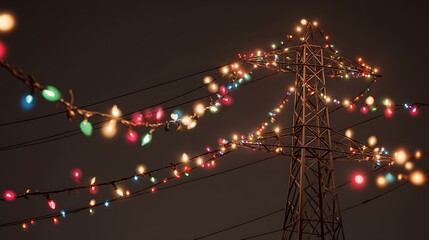Poster - Holiday electric pylon with copy space