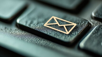 Poster - Computer keyboard featuring a prominent mail symbol signifying communication and digital interaction in technology