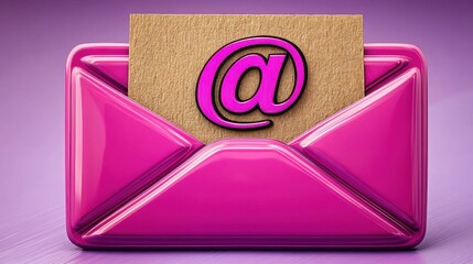 Poster - Unique concept of a pink envelope unfolding into a funnel representing effective email campaign strategies and marketing