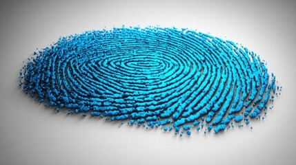 Poster - Conceptual illustration of a fingerprint within a digital id card icon symbolizing verified identity and security measures