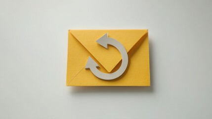 Poster - A yellow envelope containing a white letter with a looping arrow icon representing email retargeting strategies