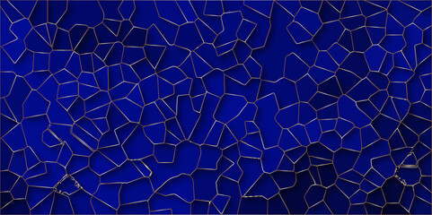 Poster - beautiful blue crystallized black background. abstract light colorful stone with shadow pattern. mod