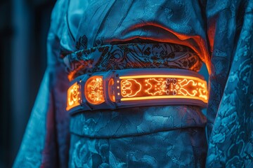 Poster - Cyberpunk Kimono with Illuminated LED Obi Belt