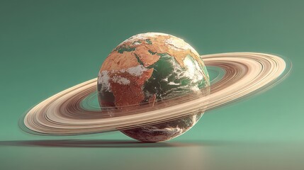 Poster - A planet with rings surrounding it representing the concept of global connectivity and automation technology