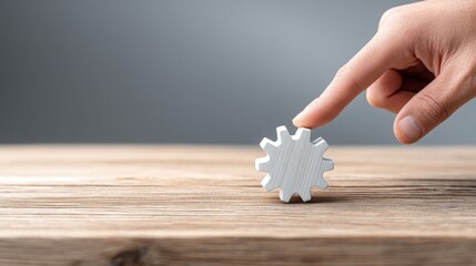 Poster - Person's hand holding a piece of a puzzle signifying problem solving and actionable systems in collaborative environments