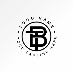 Poster - Logo design graphic concept creative premium vector stock image top sell initial BT TB font connect cut sport tech control typography monogram brand