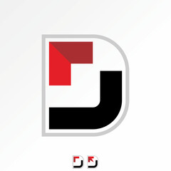 Poster - Logo design graphic concept creative premium vector stock image top sell initial D font line cut arrow corner up fast monogram typography tech brand