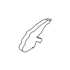 Poster - The outline of a large angle grinder symbol is made with black lines. 3D view of the object in perspective. Vector illustration on white background