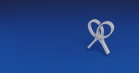 Poster - Isolated realistic white crossed tennis rackets symbol with shadow. Located on the right side of the scene. 3d illustration on transparent background
