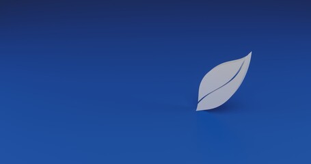Poster - Isolated realistic white leaflet symbol with shadow. Located on the right side of the scene. 3d illustration on transparent background
