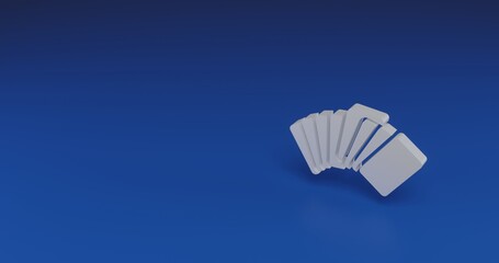 Poster - Isolated realistic white playing cards symbol with shadow. Located on the right side of the scene. 3d illustration on transparent background