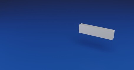 Poster - Isolated realistic white minus symbol with shadow. Located on the right side of the scene. 3d illustration on transparent background