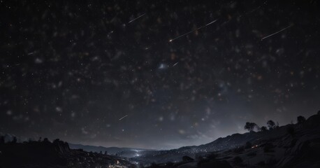 Wall Mural - sparkling stars scattered across a deep black night sky , twinkle, milky way