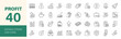 © Dear Lala - Profit icon set. Containing money, finance, growth, investment, cash, income, savings, earnings, management, pension and more. Editable line icons. Vector illustration.