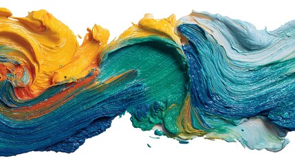 Poster - Oil paint textures isolated on white as color abstract
