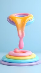 Poster - Abstract Colorful Fluid Forms on White Background